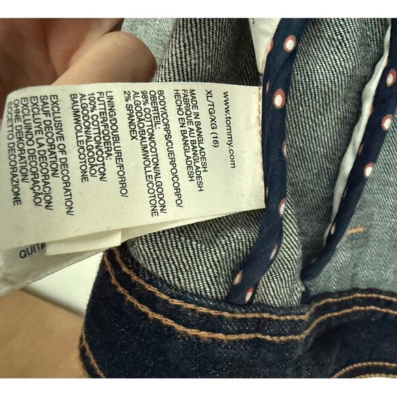 Classic Tommy Hilfiger Denim Jacket Women Size Youth 16 - Picture 5 of 8